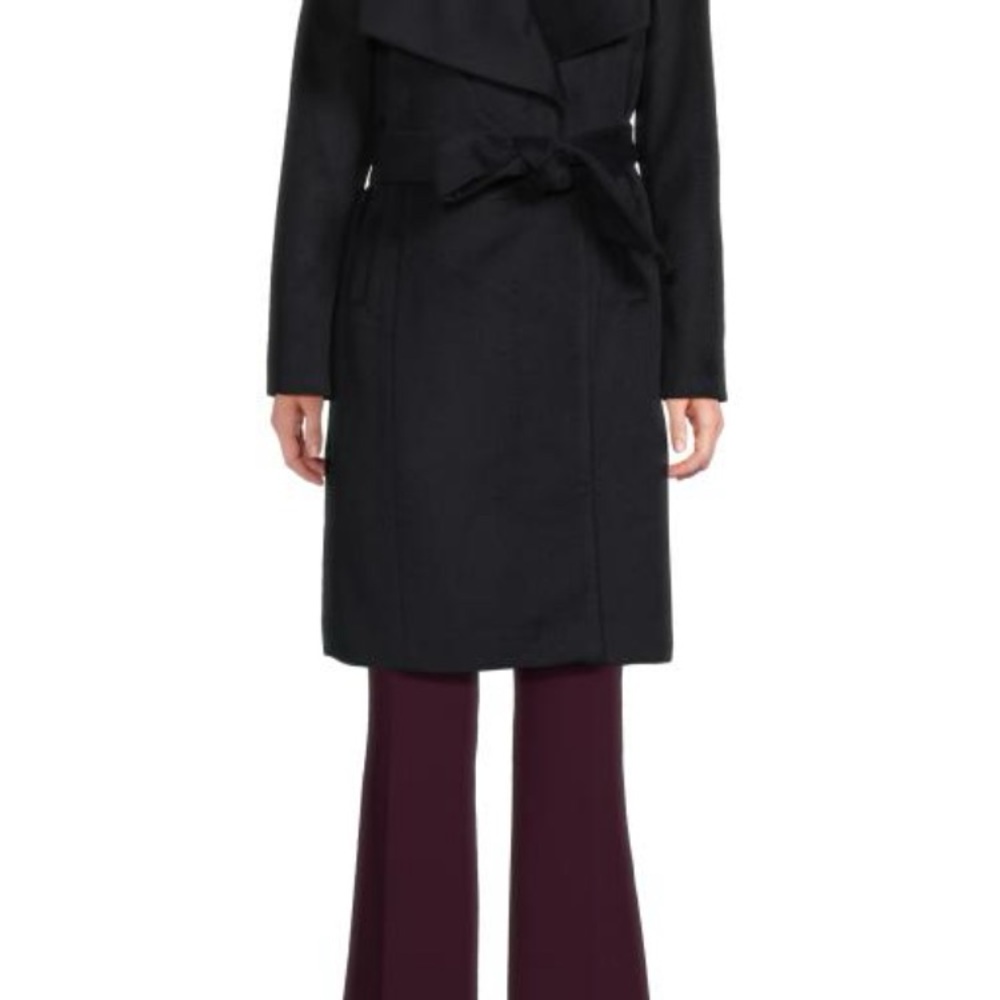 Cole Haan Elegant Black Wrap Coat size 12 NWT - Picture 3 of 3